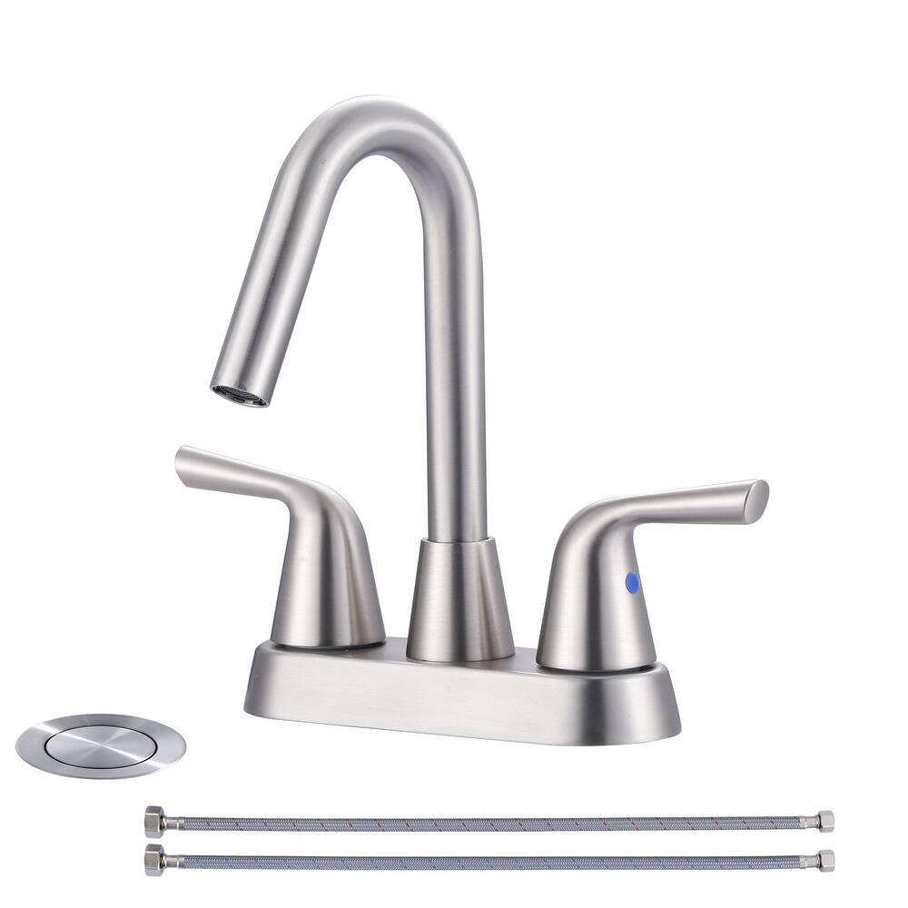 WOWOW 4 in. Centerset Double Handle Bathroom Faucet