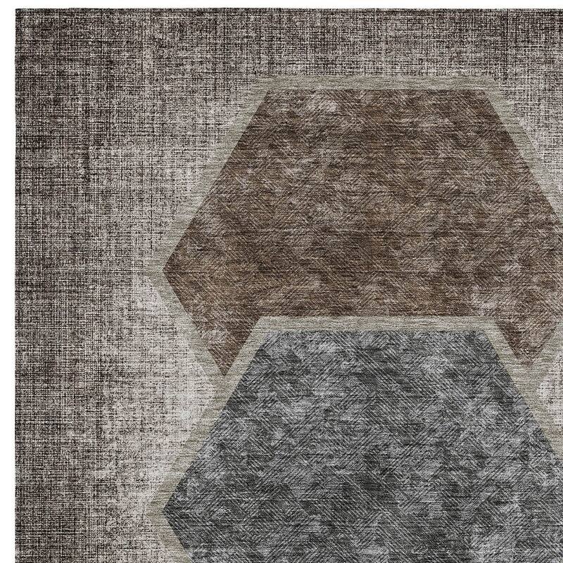 HomeRoots Geometric Transitional Rectangle Outdoor Rug