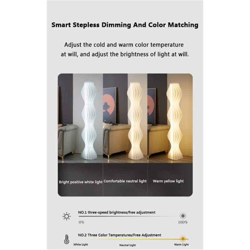 69Inch LED Column Floor Lamp with Three Color Light Adjustment