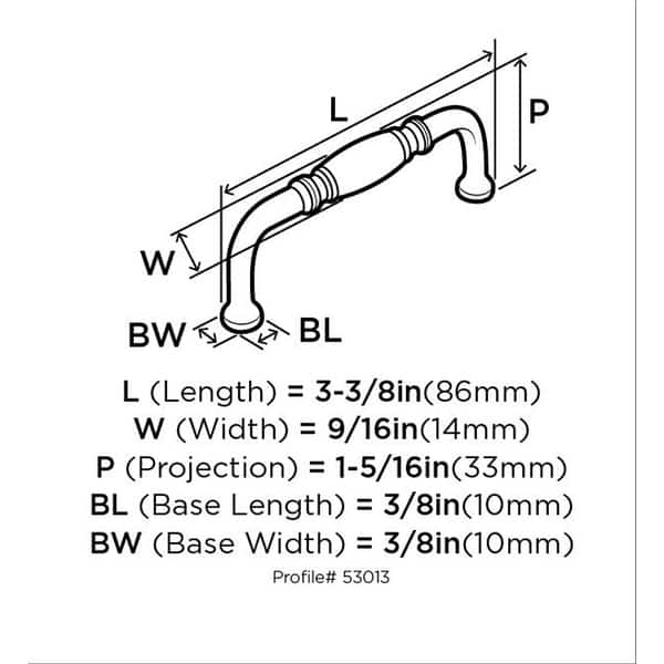 Amerock TEN53013ORB 3 in. Granby Center to Center Oil Rubbed Bronze Cabinet Pull - Pack of 10 Amerock TEN53013ORB 3 in. Granby Center to Center Oil Rubbed Bronze Cabinet Pull - Pack of 10