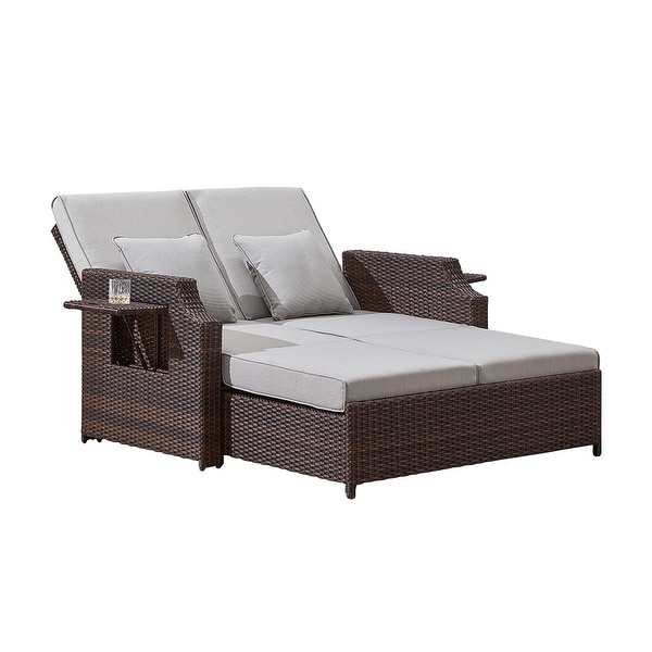 Martha Stewart Sunnyside Daybed Dark Brown Wicker with Olefin