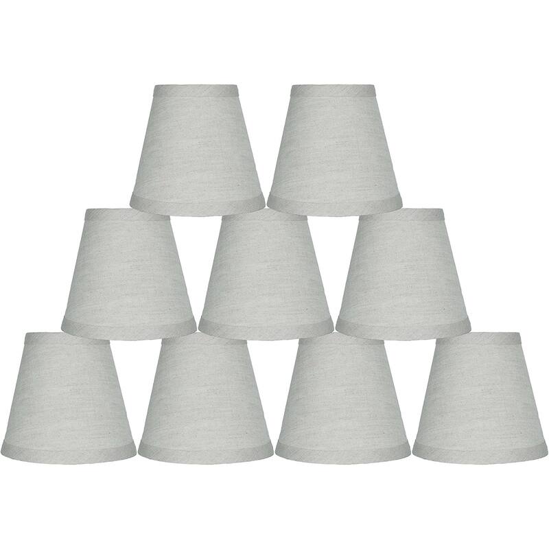 Oatmeal Pure Linen Chandelier Lamp Shade, 3x5x4.5", Hardback, Clip On - 5*9