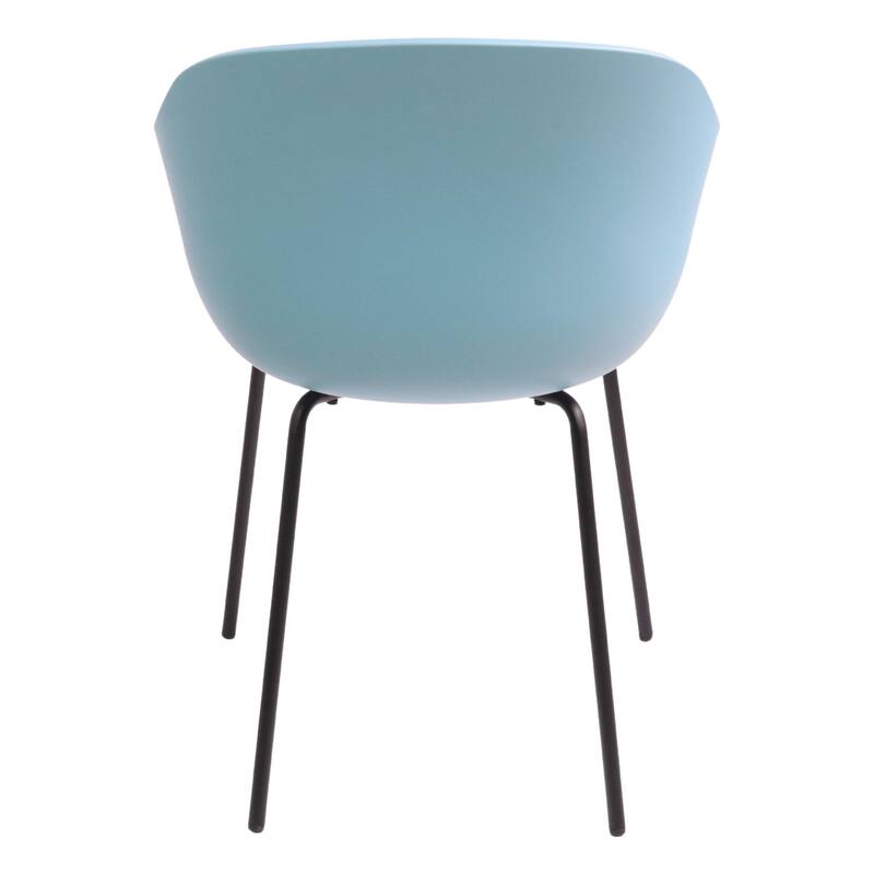 Furnish Theory Curve-K ML Indoor/Outdoor Dining Armchairs Arm Chairs w Polypropylene Shell & Powder-Coated Steel Legs (Set of 2)