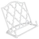 preview thumbnail 1 of 5, Home Basics Cast Iron Moroccan Lattice Cookbook Stand, 10.5x5.5x9 Inches White