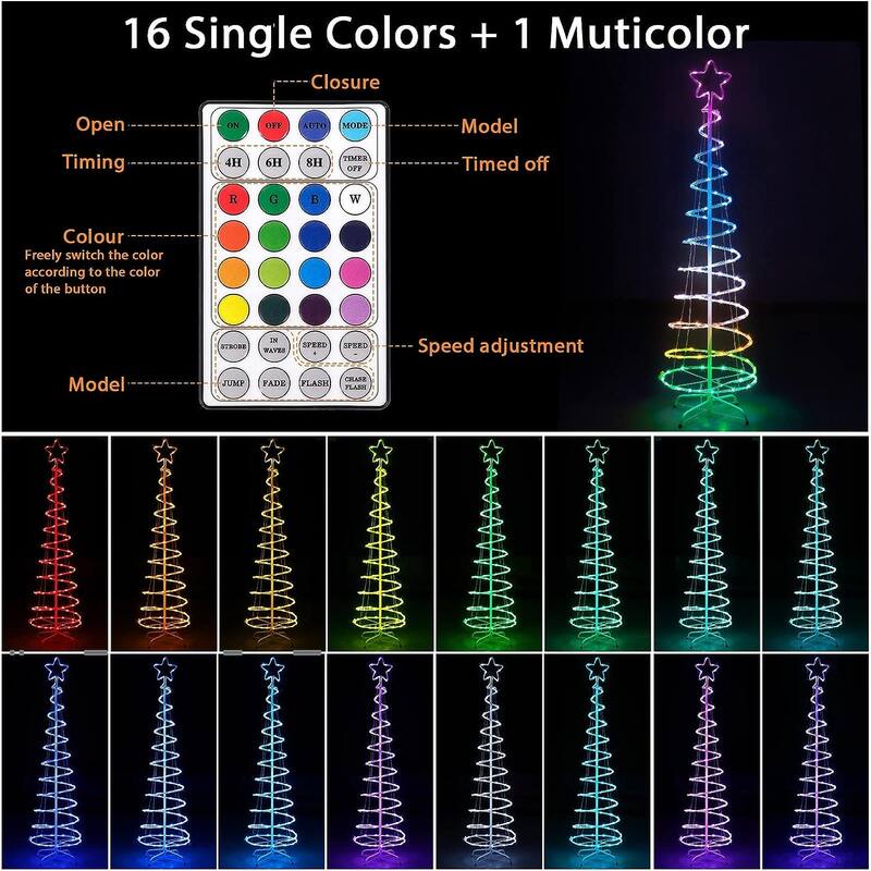 16 Color LED Decorations Christmas Tree Light
