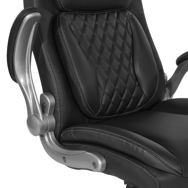 Executive Chair in Bonded Leather with Flip Arms