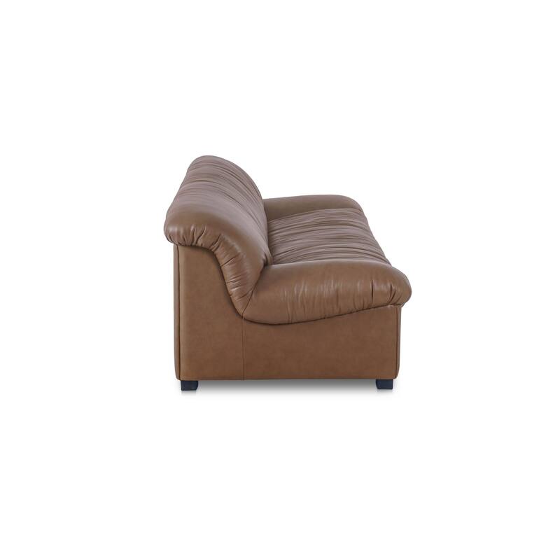 NADAAL STUDIOS Zarek Sofa, Oversized Postmodern Form in Top Grain Leather with Feather-Filled Cushions, Tan