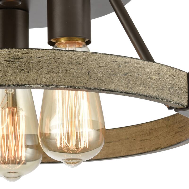 Elk Home Transitions Oil Rubbed Bronze Metal 3 Light Semi Flush Mount