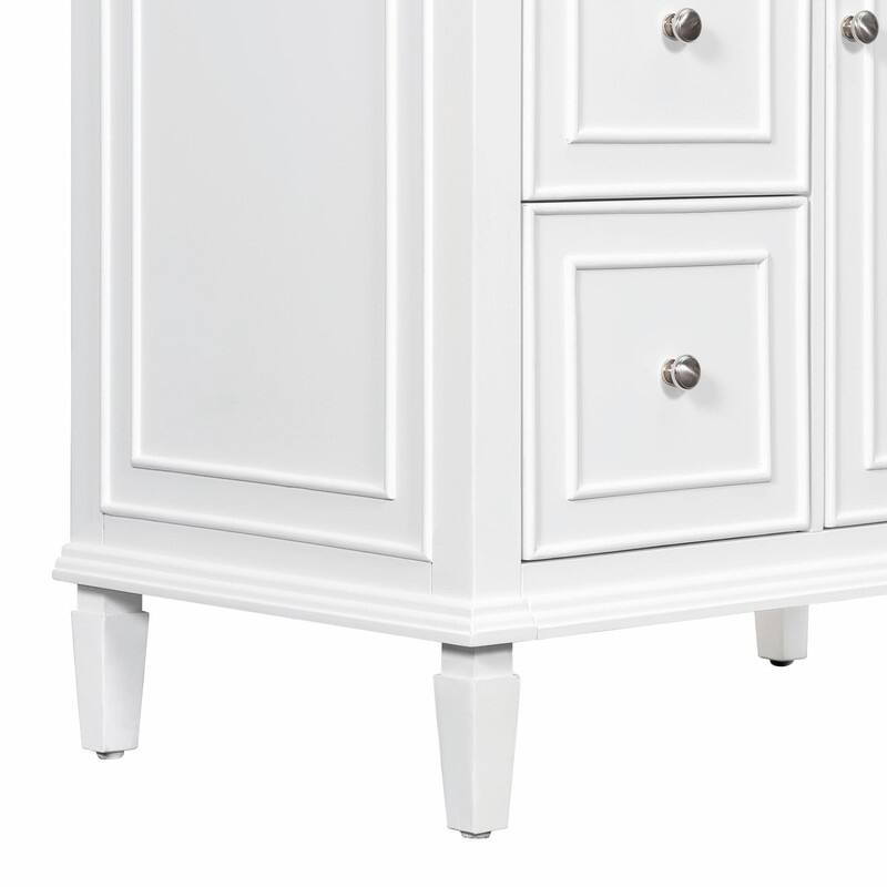 30 Inch Bathroom Vanity with Sink, Modern Vanity Cabinet with One Flip Drawer and Two Storage Drawers