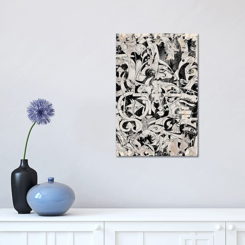 iCanvas "Vikings and Celtic - Khaki" by Koorosh Nejad Canvas Print - 18x12x1.5