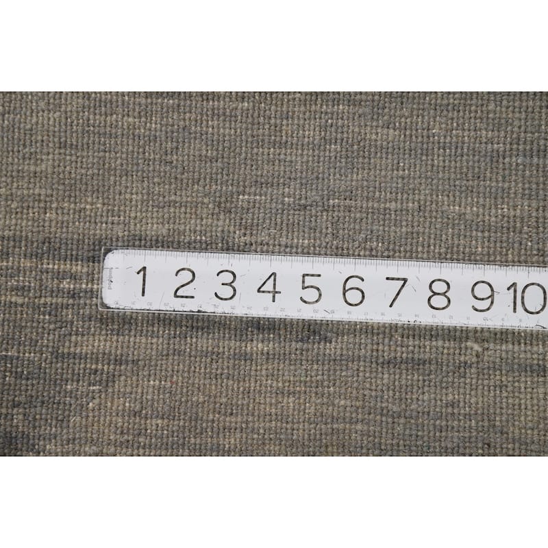 Hand Knotted Oriental 100% Wool Carpet Modern Modern Greys & Charcoal Gabbeh Area Rug - 4' 0'' X 2' 7''