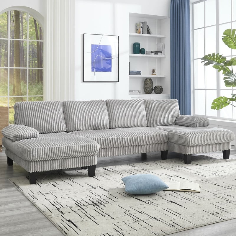 4-Seat U-Shaped Sectional Sofa with Double Chaise