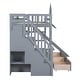 preview thumbnail 33 of 98, Bunk Bed Castle Playhouse Solid Wood Stairs Bed Frame with Storage Shelves & 2 Drawers, Children's Slide Bed with Guardrail