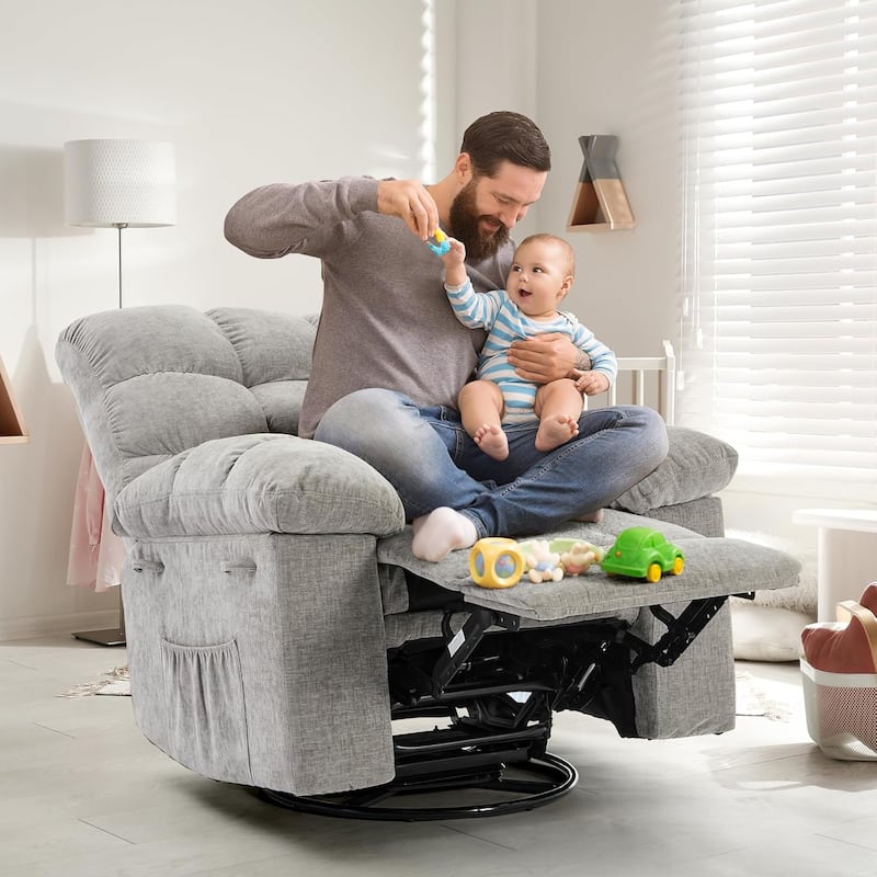 Rocking 360° Swivel Rocker Chair - Grey