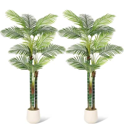 Set of 2 Artificial Tall Palm Tree Fake Plant for Indoor Home Decor