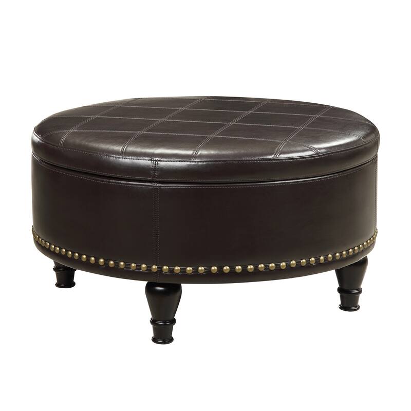 OS Home and Office Furniture Model Augusta Storage Ottoman - Espress