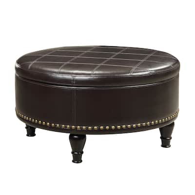 OS Home and Office Furniture Model Augusta Storage Ottoman - Espress