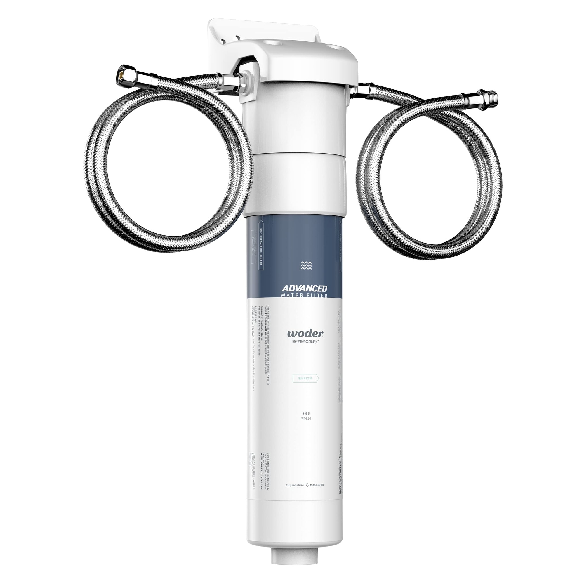 Under Counter Water Filter - Ultra High Capacity Home Water Filtration System - Lead, HM, Chlorine and PFAS Removal - White