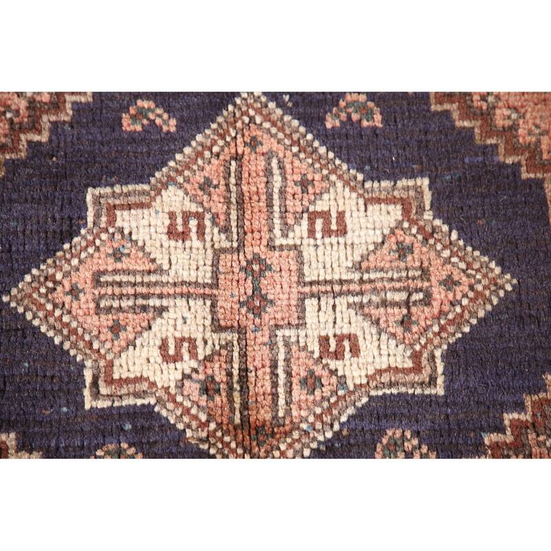 Tribal Pink Shiraz Persian Vintage Area Rug Handmade Wool Carpet - 3'7"x 4'7"