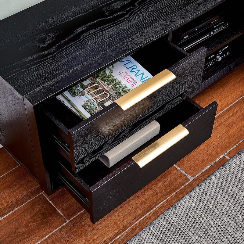 SEI Furniture Remi Black Modern Media TV Stand for TV's up to 68"
