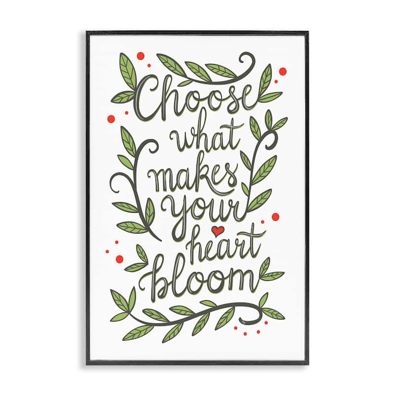 Stupell Makes Your Heart Bloom Framed Giclee Art Design By Martina Pavlova - 16 x 24 - Black
