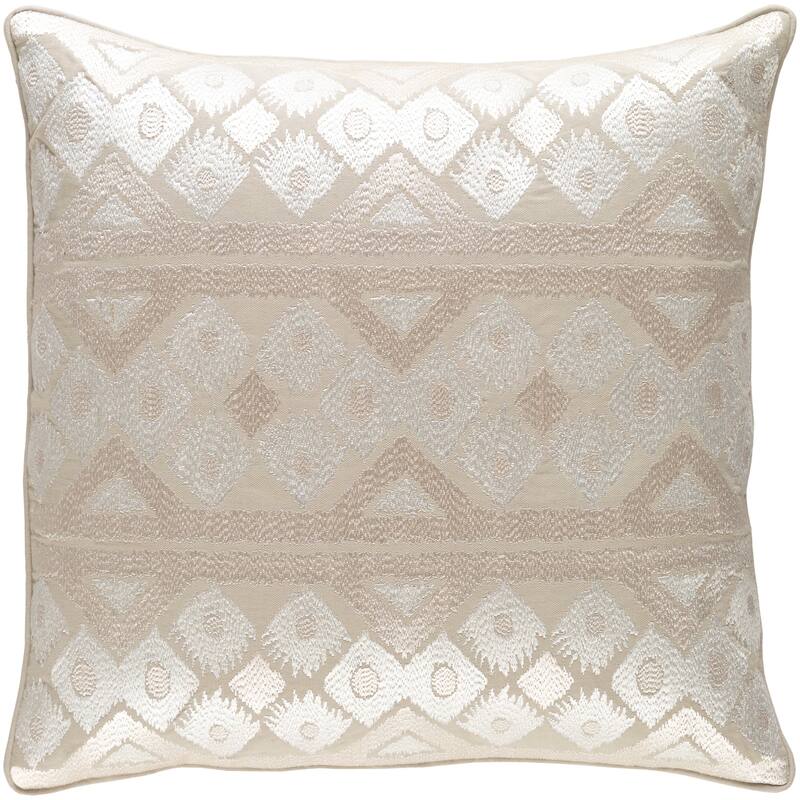 Decorative Sigatoka Khaki 18-inch Throw Pillow Cover