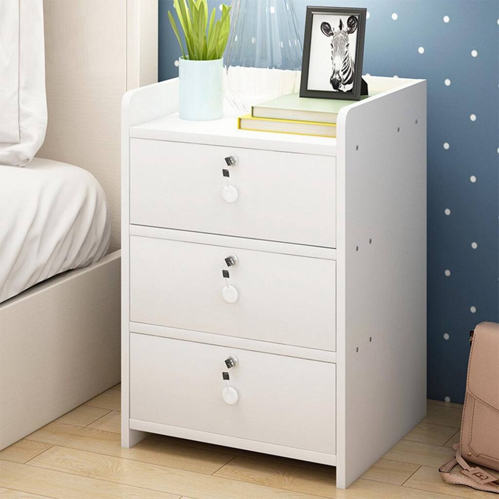 3-Tier Storage Locker Bedroom Night Table