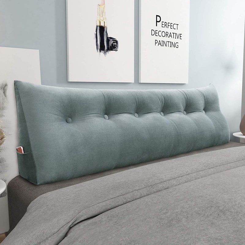 WOWMAX Bed Rest Wedge Bolster Headboard Back Support Pillow Velvet