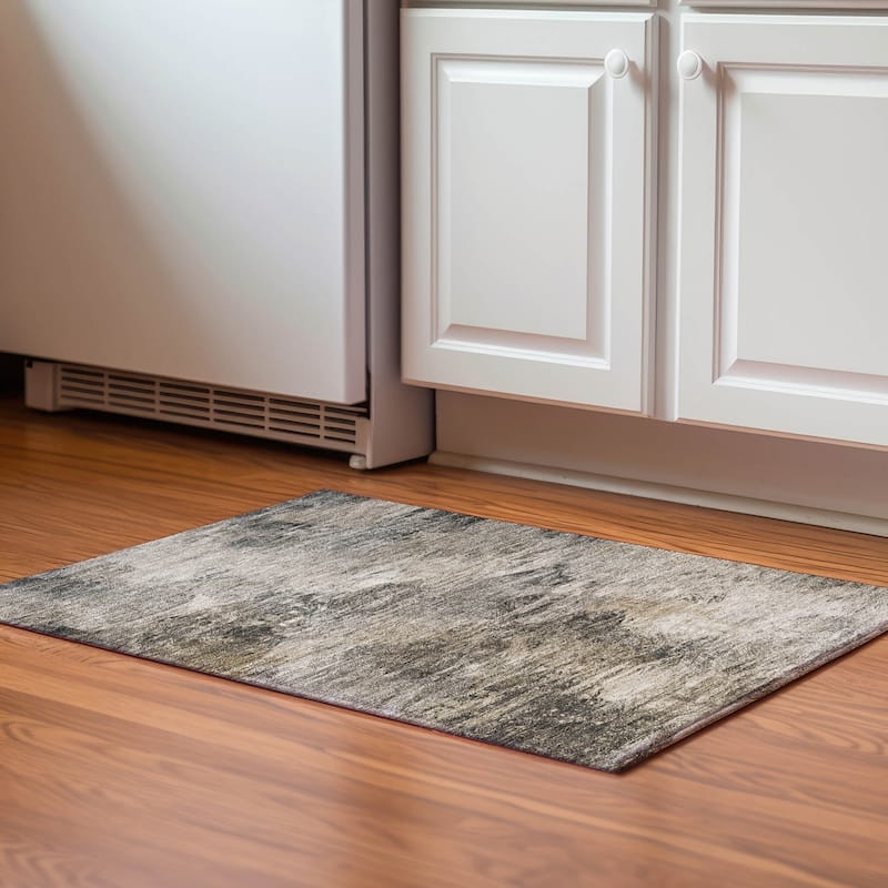 Premium Washable Super Soft Abstract Mirage Mayfield Rug - Taupe - 1' 8" x 2' 6" - Rectangle