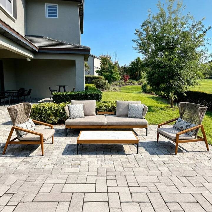 PURPLE LEAF Melben Light Grey Modular Outdoor Sectional with Cushions Flexible Layout Patio Conversation Set Couch