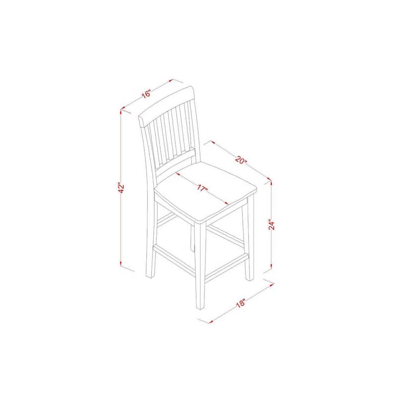 HomeStock 3-Pc Buttermilk and Cherry Solid Wood Top - Dining Room Set - Seats 4