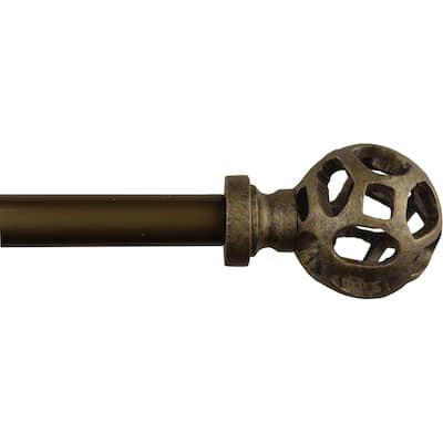 1-inch Diameter Viking Ball Adjustable Single Drapery Curtain Rod
