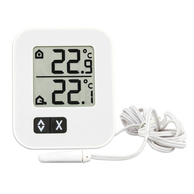 TFA Small White Digital Indoor & Outdoor Thermometer