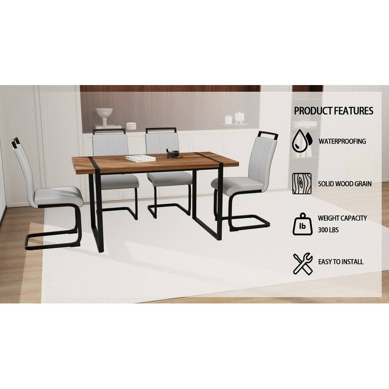 Multifunctional Dining Table and Chair Sets Home Dining Table and Chair Sets with Anti-Scratch Plastic Feet for Dining Room