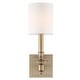 preview thumbnail 1 of 0, Lloyd 1 Light Aged Brass Wall Mount - 4.5'' W x 13.5'' H x 5.5'' D