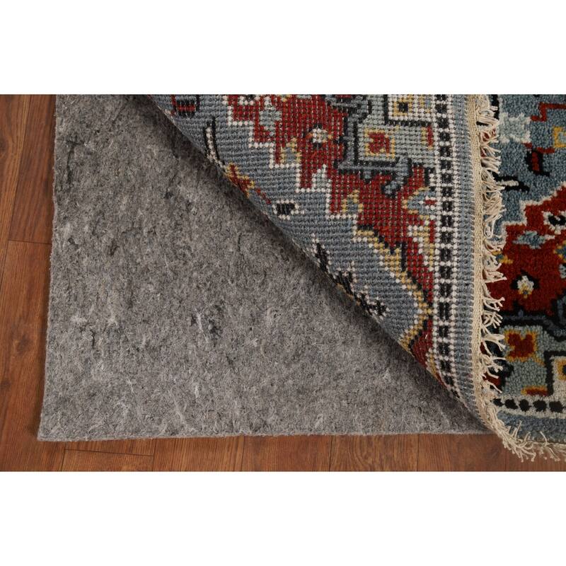 Blue Geometric Kazak Oriental Accent Rug Hand-Knotted Wool Carpet - 2'0" x 3'0"
