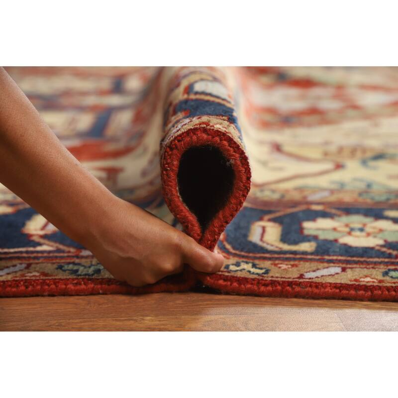 Geometric Heriz Serapi Indian Handmade Wool Carpet - 9'9" x 13'7"