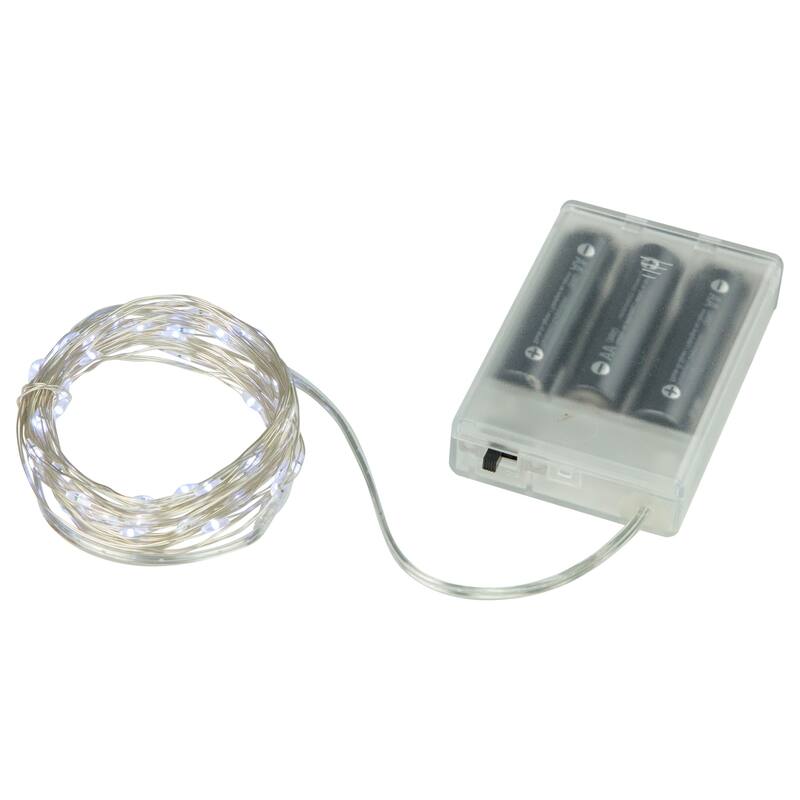 100 Pure White LED Micro Fairy Lights - 16.25 ft Copper Wire