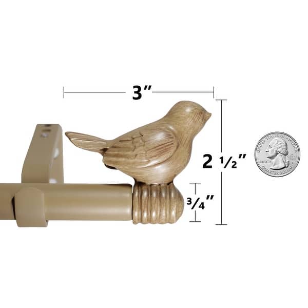 dimension image slide 0 of 11, Cute Bird Finial Adjustable Decorative Designer Curtain Rod
