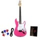 preview thumbnail 14 of 12, LyxPro 39 inch Beginner Electric Guitar & Electric Guitar Accessories Pink