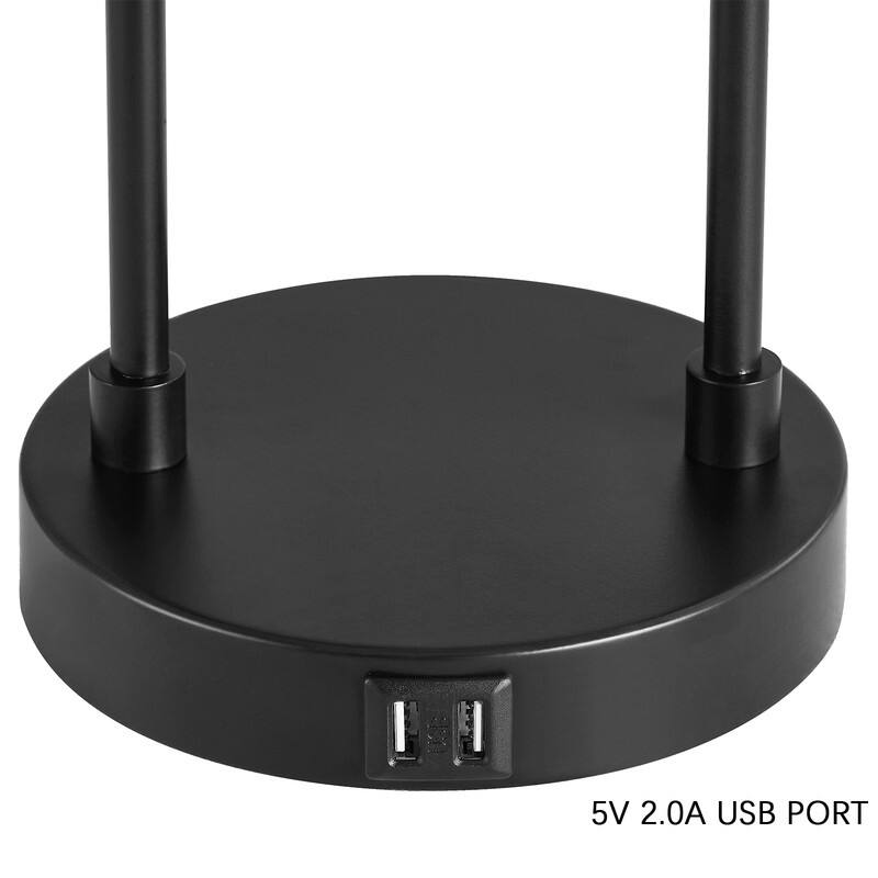 KAWOTI 26inch Dark Bronze Table Lamp with USB Ports, Night Light