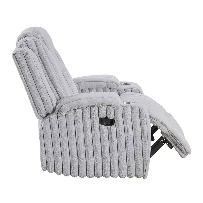 Brynda 38" Corduroy Manual Reclining Chair with Cup Holders