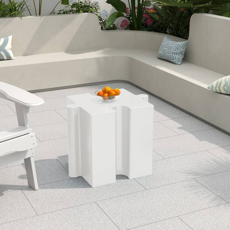 Christopher Knight Home - Mandy Modern Outdoor Side Table with Modular Concave Edge Design