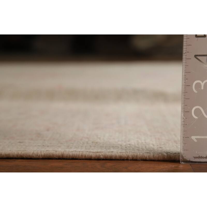 Hand Knotted Oriental 100% Wool Carpet Transitional All-Over Beige & Ivories Oushak Area Rug - 12' 0'' X 9' 0''