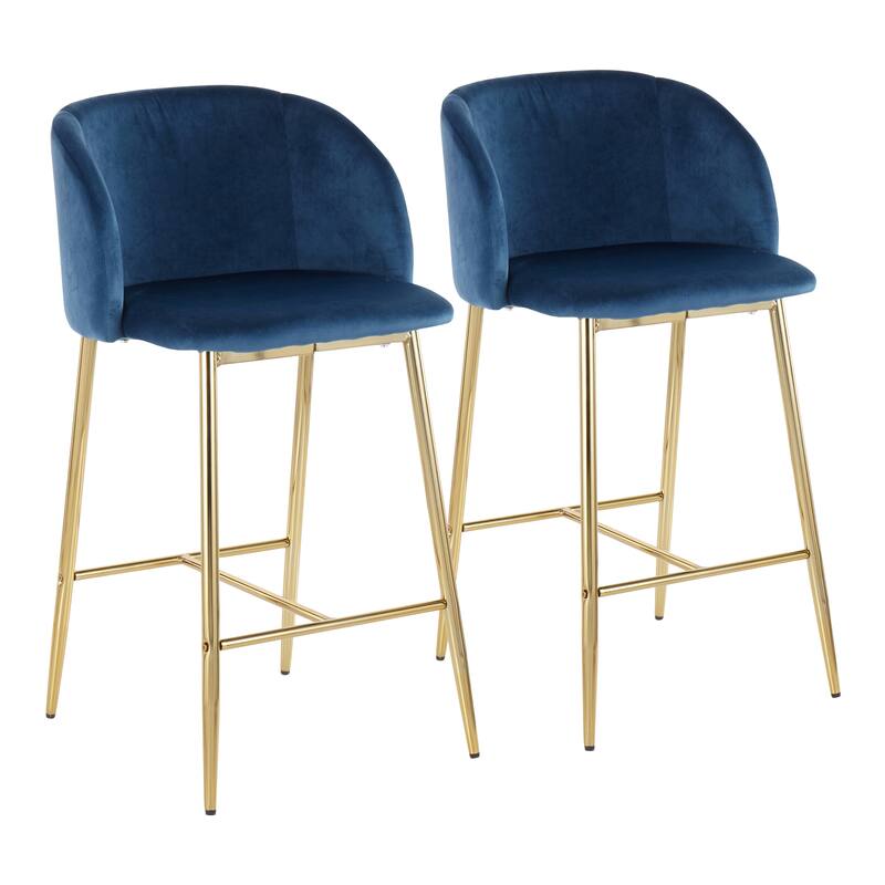 Silver Orchid Harding Velvet Counter Stool (Set of 2)