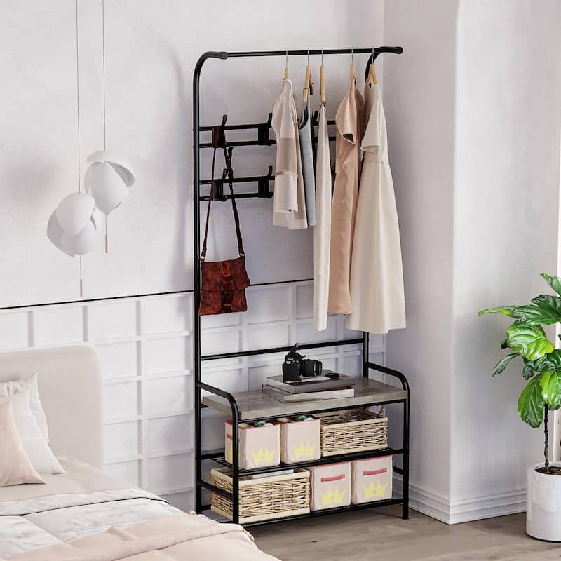 Coat Bench Hall Tree Shoe Rack for Entryway