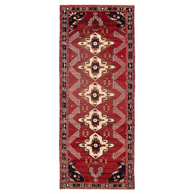 ECARPETGALLERY Hand-knotted Anadol Dark Red Wool Rug - 4'11 x 12'2