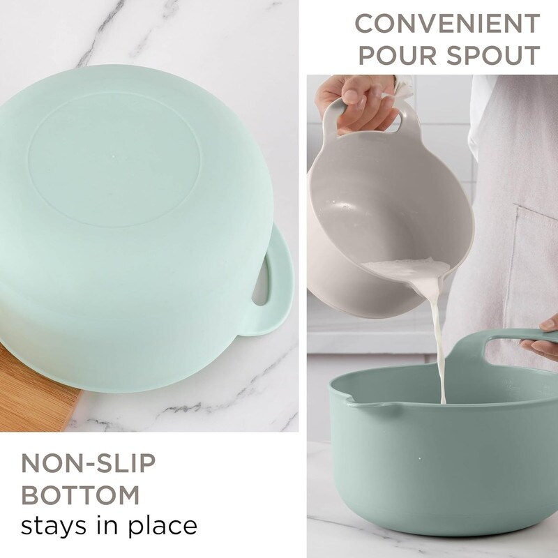 COOK WITH COLOR Nesting Plastic Mixing Bowl Set with Pour Spouts