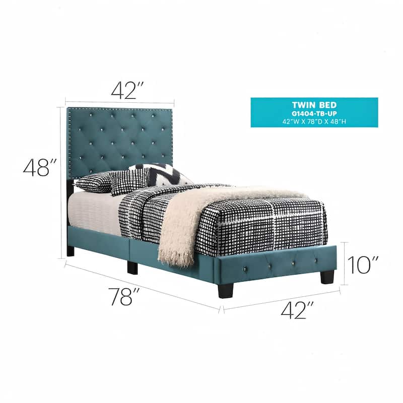 Refreshing Green Twin Bed with Easy Assembly