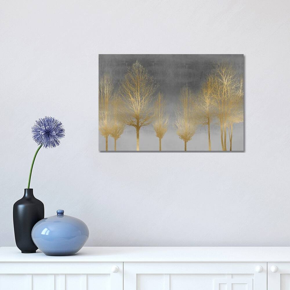 iCanvas "Gold Forest On Gray" by Kate Bennett Canvas Print